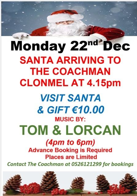 Santa arriving to The Coachman